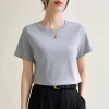 Ice-cool solid color straight-shoulder fitted round-neck cotton short-sleeved T-shirt for women, new Spring/Summer 2025 style, with a stylish inner layer and pullover top Application Scenario